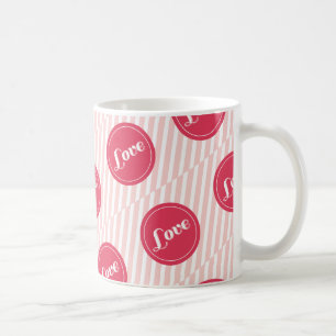 Sweet Cute Love Pink Stripes Valentine's Day Mug