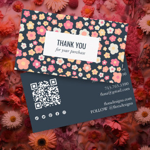 Sweet Daisies Floral QR Code Soziales Symbol Viele Visitenkarte