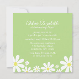 Sweet Daisies Girl Birthday Party Einladung