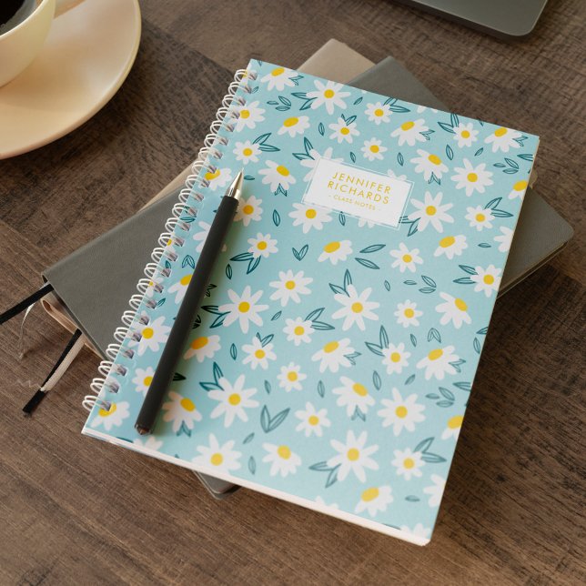 Sweet Daisies Muster Personalisiert Notizbuch (Von Creator hochgeladen)