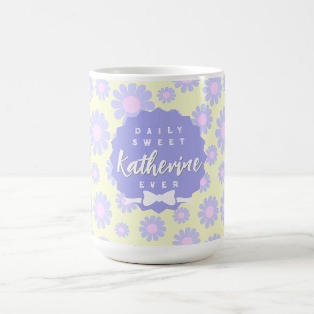 Sweet Daisy Baby Yellow Lila Pink Tasse (Mittel)