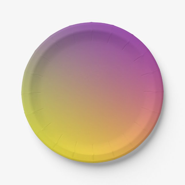 SWEET DAISY Blue + Lila Gradient Paper Tellers Pappteller (Vorderseite)