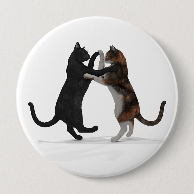 Sweet Dancing Cats Button (Vorderseite)