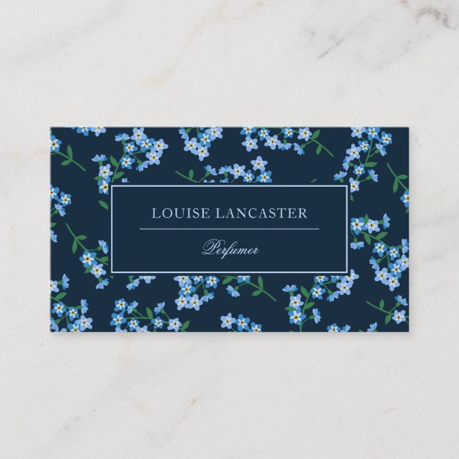 Sweet Dark Blue vergiss-Me-Not-Muster Visitenkarte (Vorderseite)
