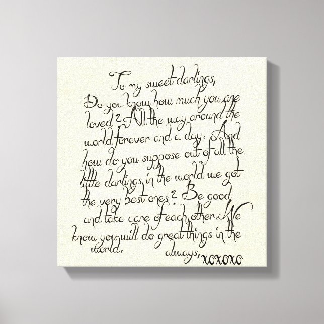 Sweet Darlings Letter Leinwand Wrap (Vorderseite)