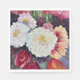 Sweet Delight abstract flower painting design Serviette