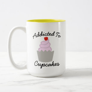 Sweet Dessert Cupcake Designs Graphic, Custom Text Zweifarbige Tasse