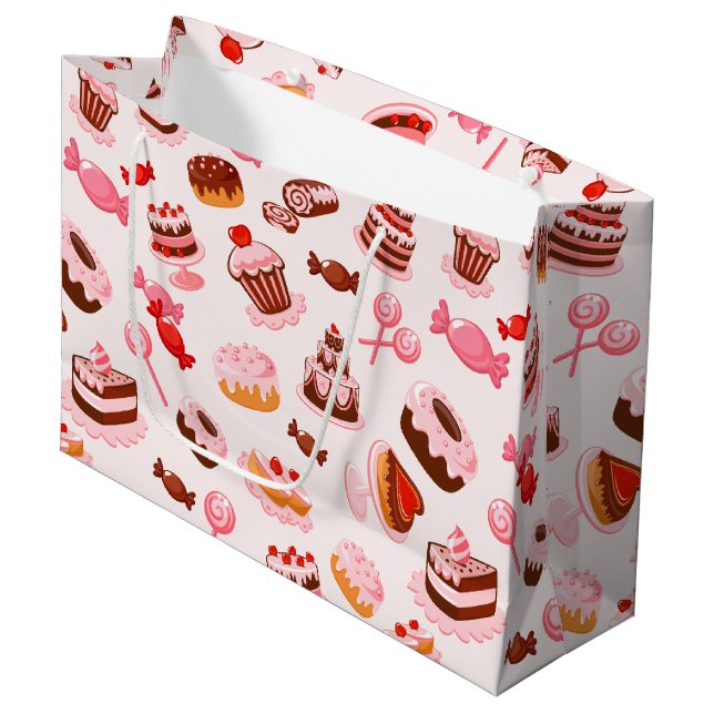 Sweet Dessert Geschenktasche - Große Große Geschenktüte (Vorderseite Schrägansicht)