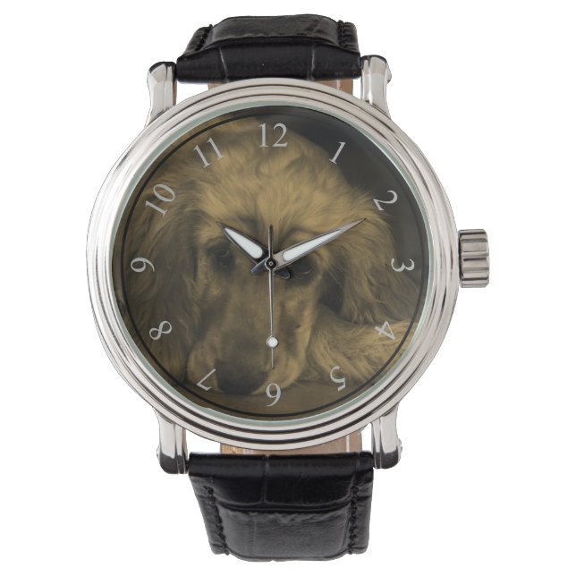 Sweet Dog - Golden Retriever in Sepia Tones Armbanduhr (Vorderseite)