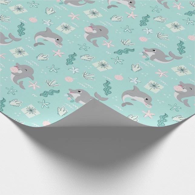 Sweet Dolphin Weihnachten Geschenkpapier (Ecke)