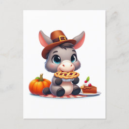 Sweet Donkey isst Erntedank Pie Postkarte