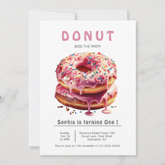 Sweet Donut 1. Geburtstag Einladung