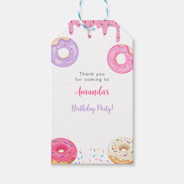 Sweet Donut Birthday Geschenkanhänger (Vorderseite)