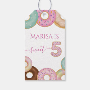 Sweet Donut Birthday Party für farbige Kinder - Geschenkanhänger