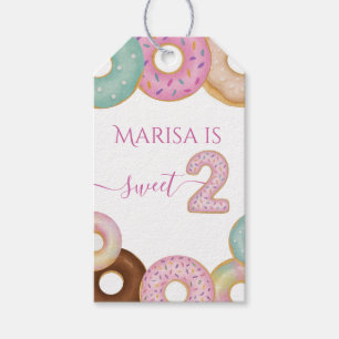 Sweet Donut Birthday Party für farbige Kinder - Geschenkanhänger