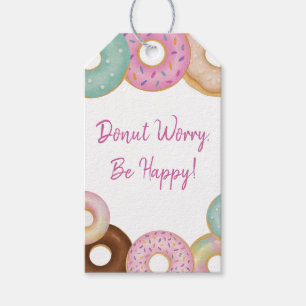 Sweet Donut Birthday Party für farbige Kinder - Geschenkanhänger