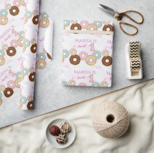 Sweet Donut Birthday Party für farbige Kinder - Geschenkpapier