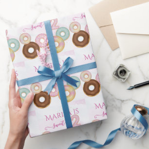 Sweet Donut Birthday Party für farbige Kinder - Geschenkpapier