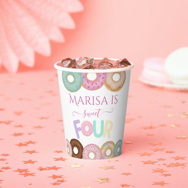 Sweet Donut Birthday | Party für farbige Kinder - Pappbecher (Insitu)