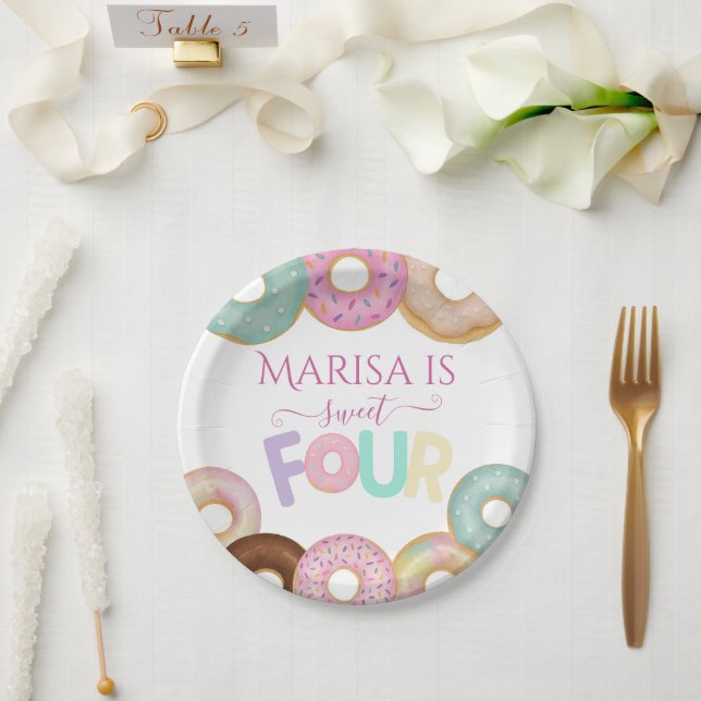 Sweet Donut Birthday | Party für farbige Kinder - Pappteller (Hochzeit)