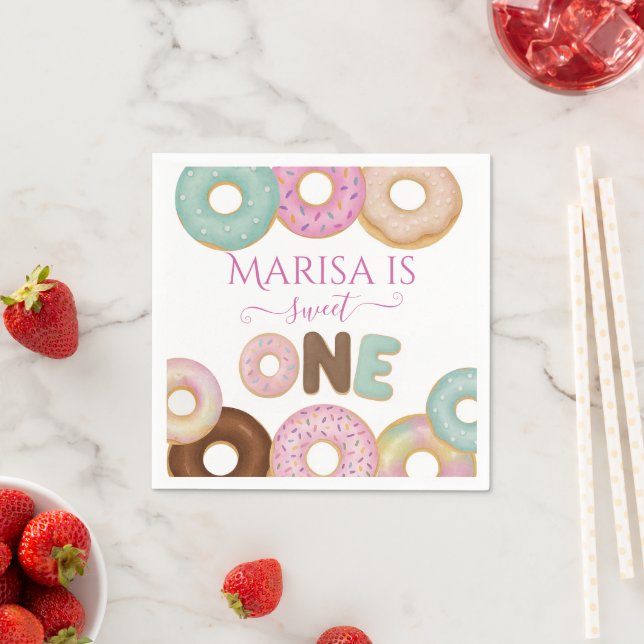 Sweet Donut Birthday | Party für farbige Kinder - Serviette (Beispiel)