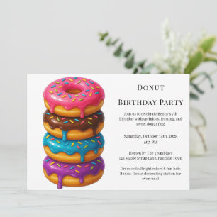 Sweet Donut Brunch   Geburtstagsfeier Einladung