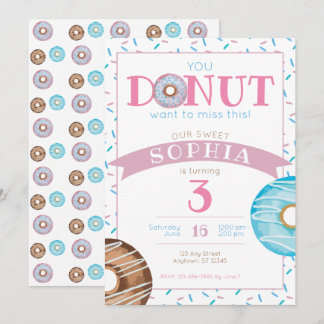Sweet Donut Doughnut Sprinkles zum Geburtstag Einl Einladung