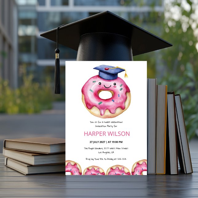 Sweet Donut Graduation Party Einladung (Von Creator hochgeladen)