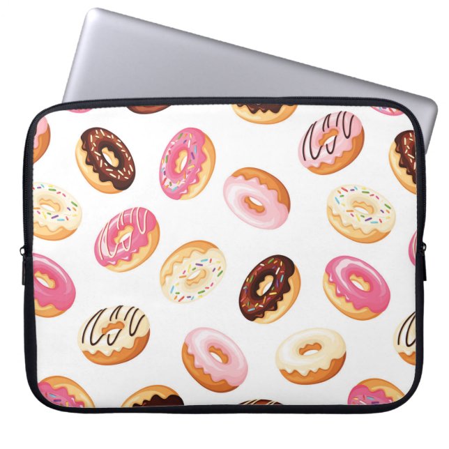 Sweet Donut Pattern Laptopschutzhülle (Vorderseite)