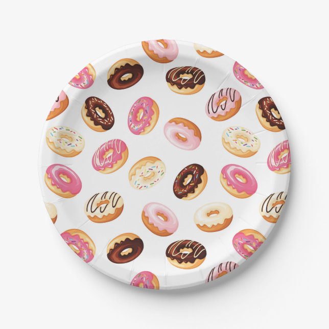 Sweet Donut Pattern Pappteller (Vorderseite)
