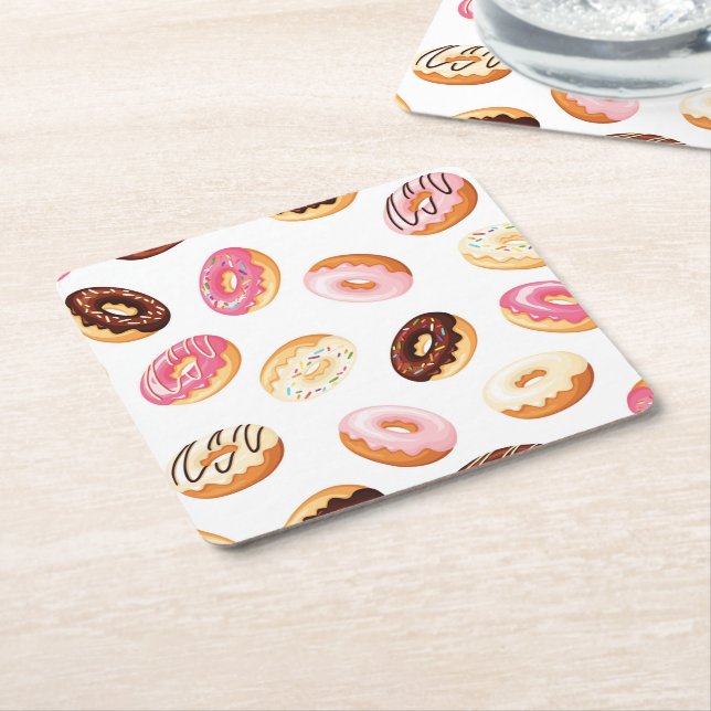 Sweet Donut Pattern Rechteckiger Pappuntersetzer (angewinkelt)
