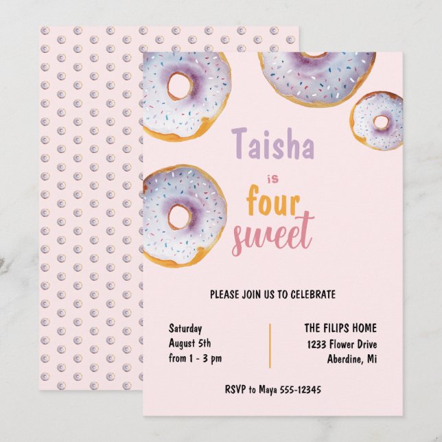 Sweet Donut Watercolor Illustration (Vorne/Hinten)