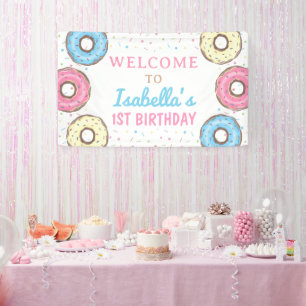 Sweet Donuts Sprinkles Geburtstag BegrüßungsHinter Banner