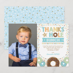 Sweet Doughnut Boy Carte de remerciements photo d'