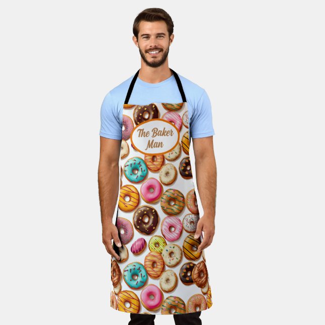 Sweet Doughnut The Baker Man All-over Print-Schürz Schürze (Getragen)