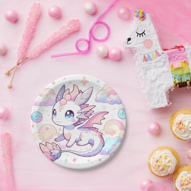Sweet Dragon Baby Dusche Pappteller (Party)