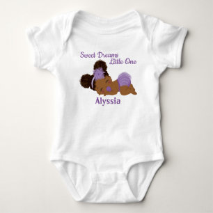 Sweet Dreams African American Baby Girl Bodysuit Strampler