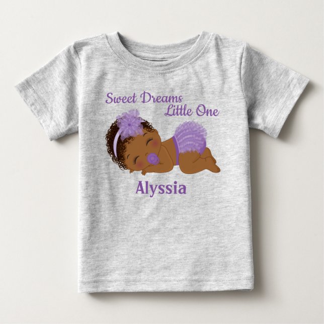 Sweet Dreams African American Baby Girl T - Shirt (Vorderseite)