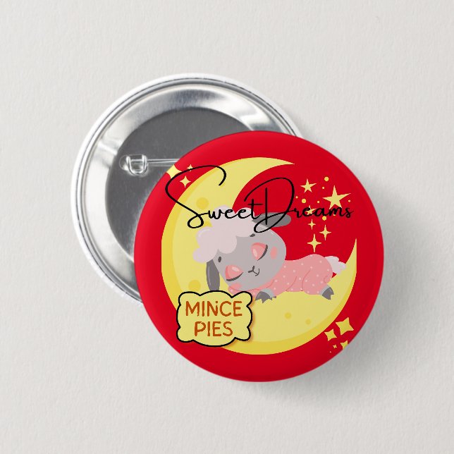 Sweet Dreams and Mince Pies Button (Vorne & Hinten)