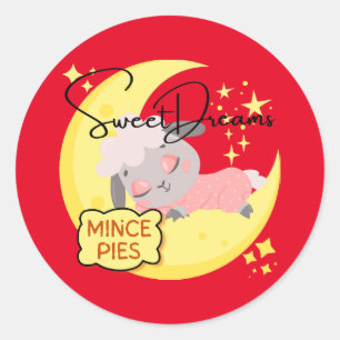 Sweet Dreams and Mince Pies Runder Aufkleber