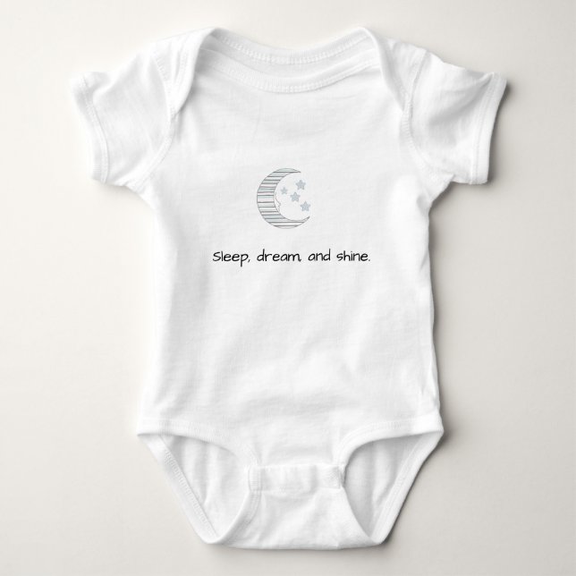 Sweet Dreams Baby - Crescent Moon & Stars Baby Out Baby Strampler (Vorderseite)