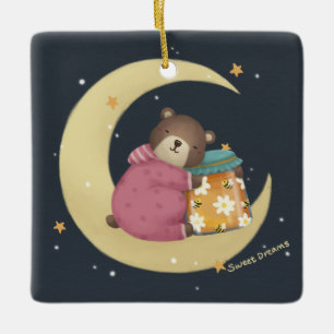 Sweet Dreams: Bären & Honey Illustration Keramikornament