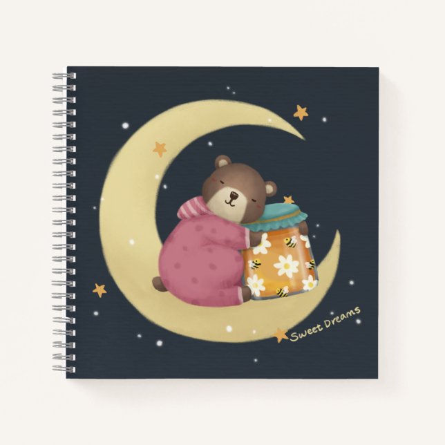 Sweet Dreams: Bären & Honey Illustration Notizbuch (Vorderseite)