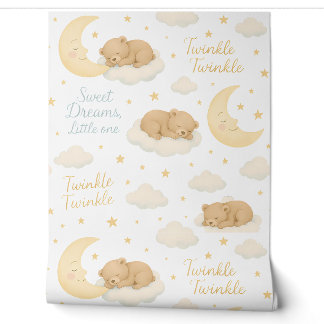 Sweet Dreams Bear Nursery Papier peint - Moon &