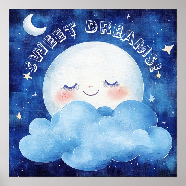 Sweet Dreams Blue Night Sky Poster (Vorne)