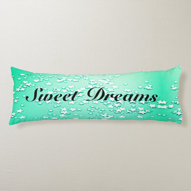Sweet Dreams Body Kissen - Grün / Sterne (Vorderseite)