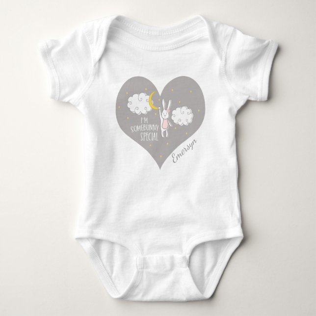 "Sweet Dreams Bunny" Personalisiert Baby Strampler (Vorderseite)