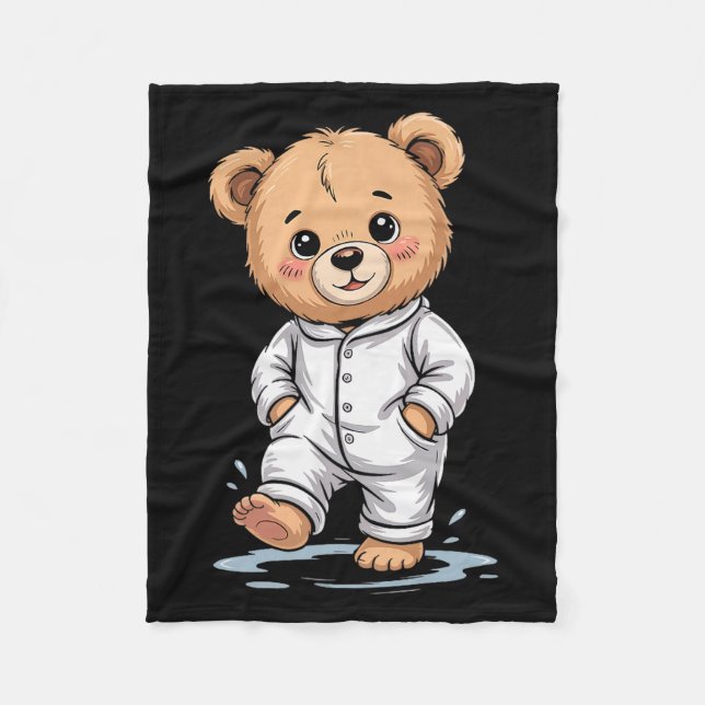 Sweet Dreams Cool Teddy Bear With Pajamas Premium  Fleecedecke (Vorderseite)