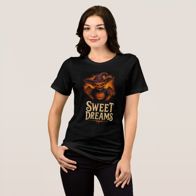 Sweet Dreams Creepy Goblin Design Tri-Blend Shirt (Vorderseite voll)