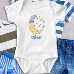 Sweet Dreams Crescent Moon & Stars Baby Strampler